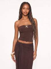 Starfish Embellished Tube Top