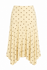 Polka Dot Asymmetrical Midi Skirt
