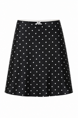 Polka Dot Bow Midi Skirt