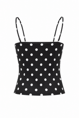 Polka Dot Lace Trim Cami Top