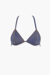 Denim Triangle Bikini Top