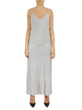 Tonal Patterned Charmeuse Dress