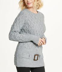 Diamond Belted Tunic Sweater