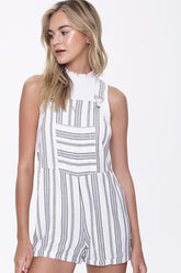 Striped Y-Back Overall Shorts
