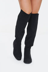 Faux Suede Knee-High Boots