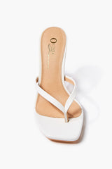 Faux Leather Thong Heels