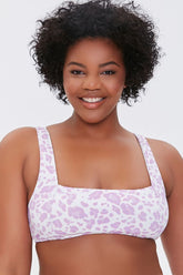 Plus Size Leopard Print Bralette Bikini Top