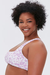 Plus Size Leopard Print Bralette Bikini Top