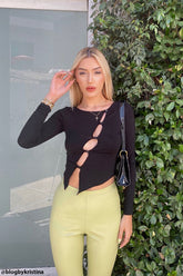 Asymmetrical Buttoned Top