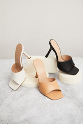 Faux Leather Stiletto Heels (Wide)