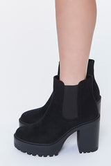 Faux Suede Lug Chelsea Booties