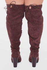 Faux Suede Knee-High Boots (Wide)