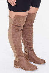 Thigh-High Faux Suede Boots (Wide)