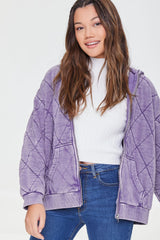 Quilted Zip-Up Hoodie