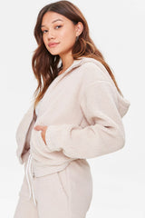 Hooded Faux Shearling Jacket