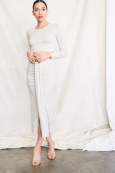 Crop Top & Bodycon Midi Skirt Set