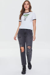 Distressed Straight-Leg Jeans