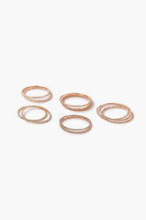Thin Engraved Ring Set