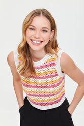 Striped Crochet Top