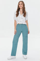 Twill High-Rise Pants