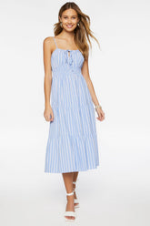 Tiered Striped Midi Dress