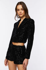 Sequin Cropped Blazer