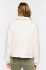 Faux Shearling Zip-Up Bomber Jacket