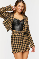 Tweed Houndstooth Mini Skirt