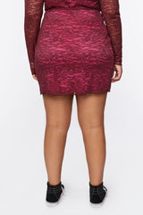Plus Size Lace Mini Skirt
