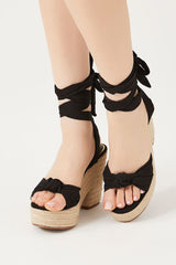Lace-Up Espadrille Block Heels