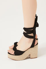 Lace-Up Espadrille Block Heels