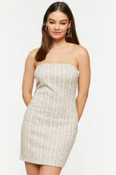 Tweed Tube Mini Dress