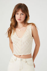 Chevron Print Lettuce-Edge Tank Top
