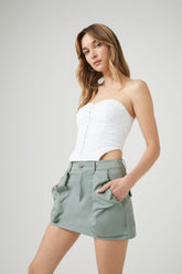 Twill A-Line Mini Skirt