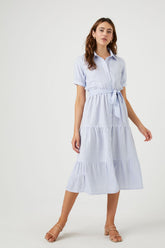 Striped Midi Shirt Dress
