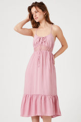 Flounce Crisscross Midi Dress