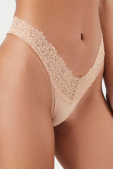 Lace-Trim Thong Panties