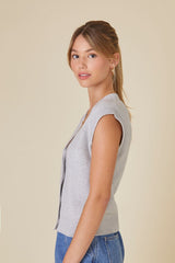 Tortoiseshell Button Sweater Vest