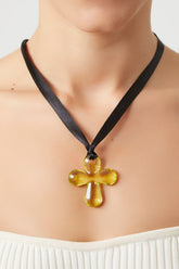 Clear Cross Pendant Necklace