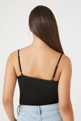 Satin Lace-Trim Bodysuit
