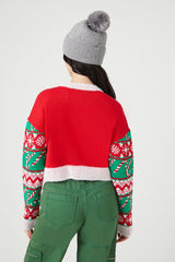 Skiing Santa Cardigan Sweater