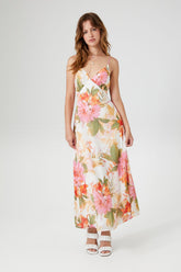 Chiffon Floral Print Midi Dress