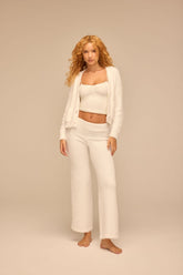 Fuzzy Knit Flare Pants