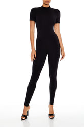 Fitted Mock Neck Jumpsuit