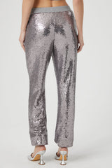 Sequin Mid-Rise Ankle Joggers