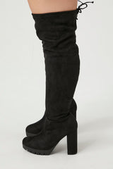 Faux Suede Over-the-Knee Boots (Wide)