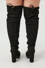 Faux Suede Over-the-Knee Boots (Wide)