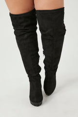 Faux Suede Over-the-Knee Boots (Wide)