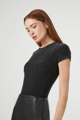 Glitter Knit Crew Tee Bodysuit