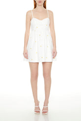 Embroidered Floral Bustier Mini Dress
